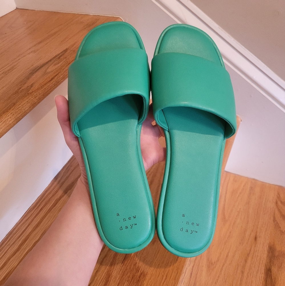 NEW a new day Green Slip-ons